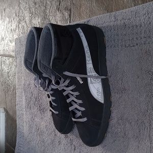 Men's Puma Black Fives high top suede black shoes